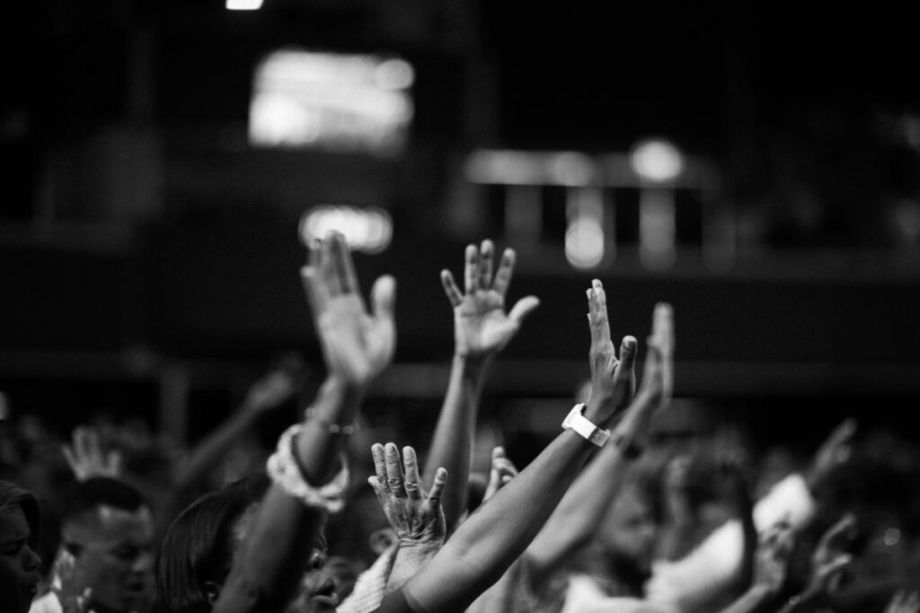 people raising hands